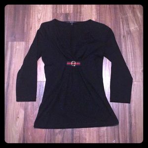 Gucci Black 3/4 Sleeve Top